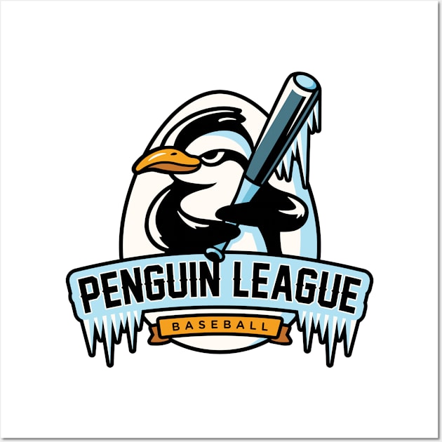 Penguin Baseball League Wall Art by Hey Riddle Riddle